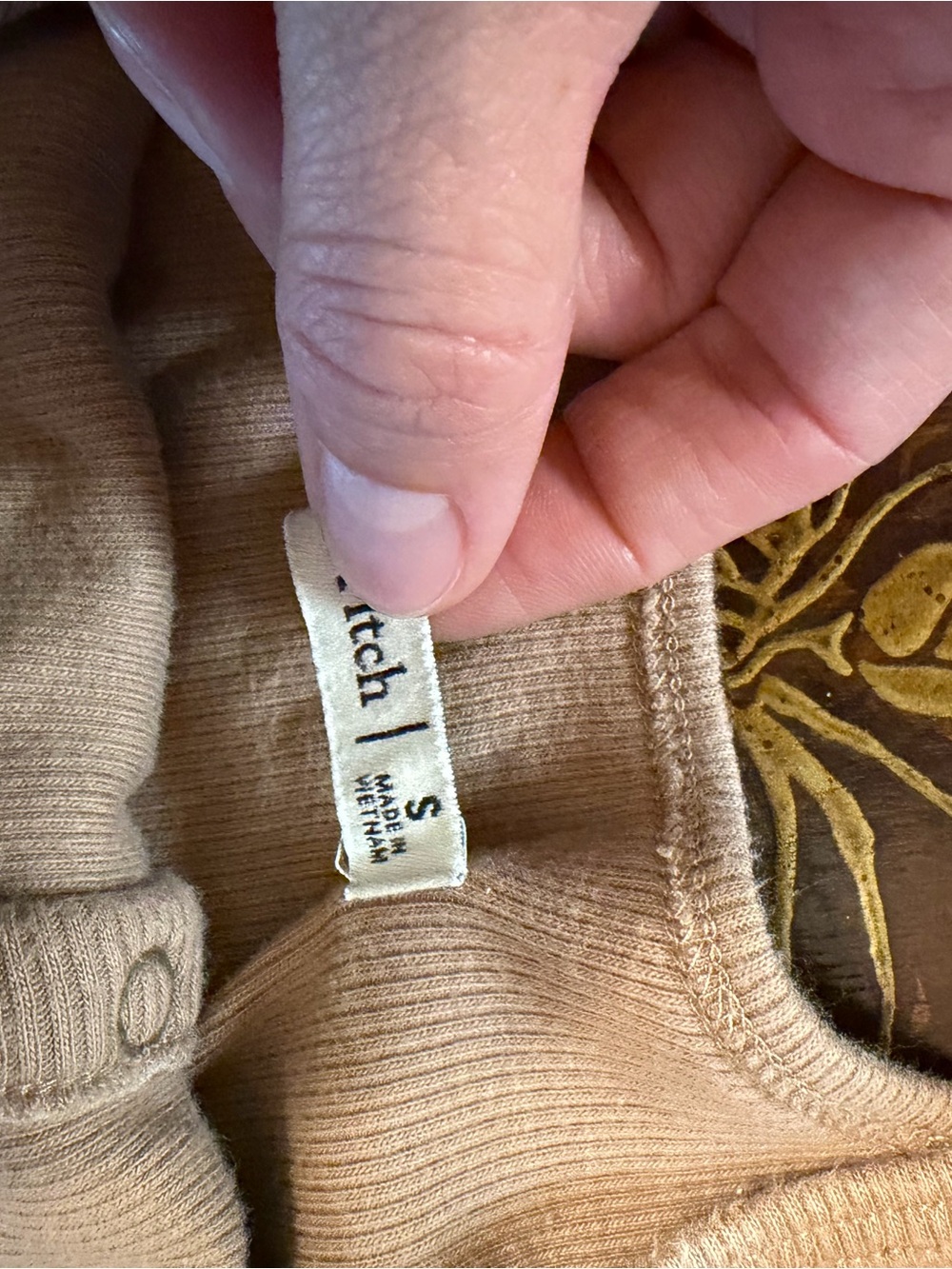 Abercrombie & Fitch Ribbed Tank in Light Beige